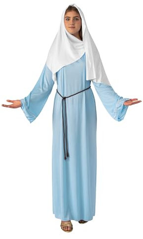 Bristol Novelty Costume de Vierge Marie Bleue et Blanche pour Adultes – Superbe Design, Parfait pour Les événements Religieux, Noël, la nativité, Le Cosplay et Les Spectacles dramatiques d'halloween