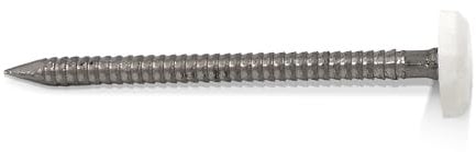 25 x UPVC Panel Pins 50mm Large Poly Top Pins Nails Plastic Headed Fascia Fixings Strop Grip Durable Stainless Steel Roofing Nails Secure Hold PVC Cladding Pins for Home Projects (White)