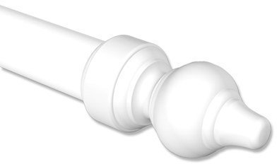 Interdeco Gardinenstangen Endstücke aus Kunststoff in Weiß für 28 mm Ø (2 Stück)