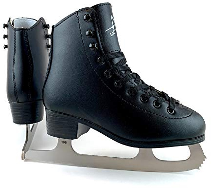 American Athletic Shoe Boy's Tricot Lined Figure Skates, Black, 4 (51704)