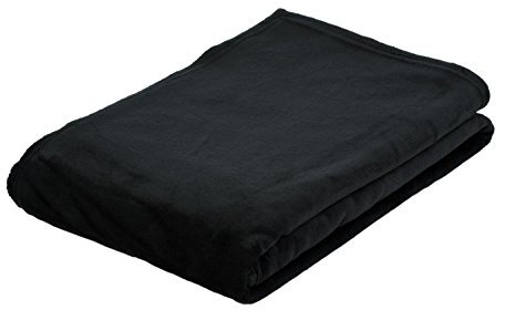 Gözze - Wohn- und Kuscheldecke, Memphis, Hohes Stoffgewicht 300 g/m², 180 x 220 cm - Schwarz