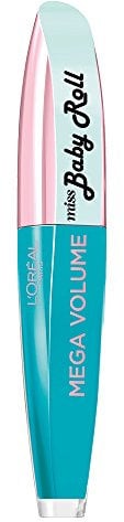 L'Oréal Paris Mascara Volumizzante Mega Volume Miss Baby Roll, Applicatore con Setole a Spirale, Lunga Tenuta fino a 24 h e Risultato senza Grumi, Teal