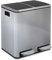 casa pura | Felix | Poubelle Tri Sélectif | Double Compartiment | Amortisseur de Fermeture | Pédales en Métal | Design Idéal pour Cuisine et Bureau | Argenté, 2 x 30 Litres