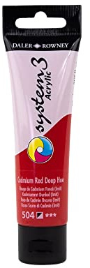 Daler-Rowney System3 Acrylic Paint, Plastic Tube, 2oz - 59 ml, Cadmium Red Deep Hue