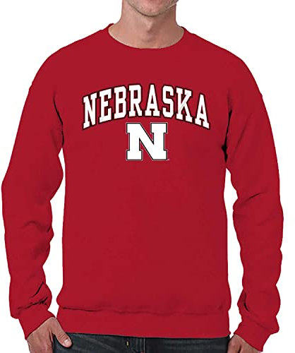 Campus Colors NCAA Arch & Logo Sweatshirt für Erwachsene, weicher Stil, Gameday Rundhalsausschnitt, offizielles Lizenzprodukt, Rot/Ausflug, einfarbig (Getaway Solids), Medium
