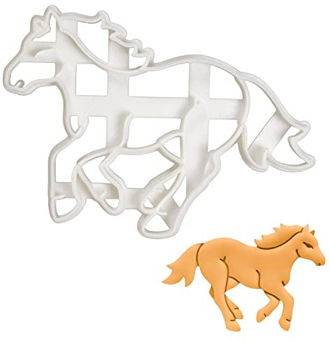 BAKERLOGY Horse Running Cookie Cutter - Detailed Biscuit Cutter Design for Baking and Crafts, Ideal on Fondant, Dough, Clay