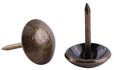 Akozon Antik Dekor Nägel,100 stück Vintage Bronze Polsterung Nägel Bronze Metall Tags DIY Dekorative Möbel Ziernägel Möbel Sofa Schuh Tür Dekorative Tack Stud set(Smooth surface diameter 12 * 17mm)