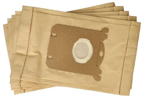 vhbw 5X Staubsaugerbeutel kompatibel mit Mio Star HN 2000, HN 2000 G, HN 2000 P, HN 2000 V Staubsauger - Papier, 25,8cm x 16,2cm, Sandfarben