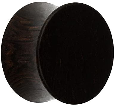 Treuheld® | 12mm Ohr Plug | Holz | Schwarz | Organic | Double Flared Ohrtunnel | hautfreundlich atmungsaktiv & antiallergen | Damen + Herren