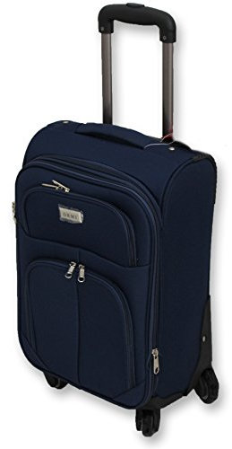 ORMI trolley piccolino bagaglio a mano da cabina piccolo ideale solo per brevi viaggi 4 Ruote (Blu, S (50x20x32))