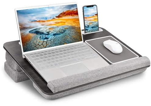 Laptop Lap Desk, Computer Lap Desks with Cushion Fits up to 17 inch Laptop, Designed Adjustable Triple Lap Pad, Storage Function & Wrist Rest, Home Office Lap Table for Adult Teen Student