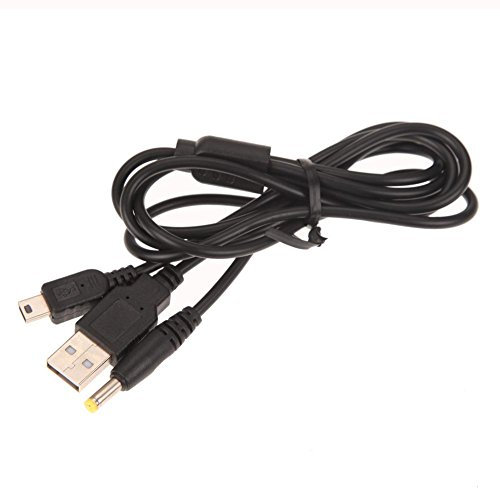 Cavo dati USB, cavo di ricarica, cavo di ricarica, 1,2 m, console di gioco 2 in 1, cavo dati USB, potenza di trasmissione, cavo di ricarica for PSP, nero