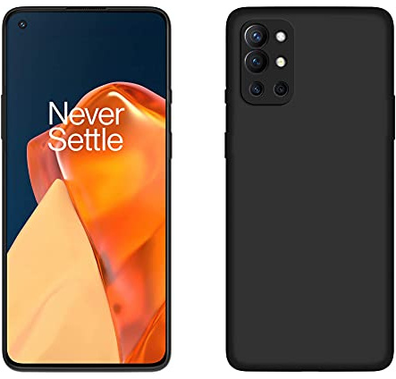 cofi1453® Silikon Hülle Basic kompatibel mit OnePlus 9R Case TPU Soft Handy Cover Schutz Schwarz