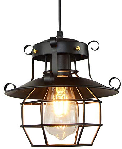 Retro Vintage Hängeleuchte 220V Industrial Vintage Deckenleuchte Industrie Deckenlampe Hängeleuchte Retro Metall Pendelleuchte Beleuchtung Käfig Antike Hängeleuchte für Wohnzimmer (Ohne Glühbirne)