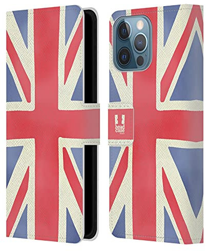 Head Case Designs Union Jack London Best Leather Book Wallet Case Cover Compatible With Apple iPhone 13 Pro Max