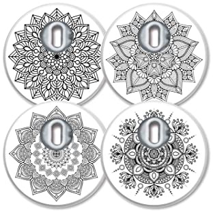 MySweetStitch 4 Sensor-Sticker für FreeStyle Libre 3/3 Plus Mandala S/W