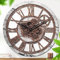 Große Wanduhr, Wanduhr für Wohnzimmerdekoration,Moderne Vintage-Retro-Industrieuhren für Heimdekoration, Wohnzimmer, Küche, Büro, Schule (Grau Holz,18 Inches)