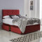 ComfoRest - Grand 5FT King Size Bed with Mattress & 2 Drawers | Elegant Set for Spacious Bedrooms | Sturdy Frame for Comfort | Luxe Divan for Relaxing Sleep (Red Plush)