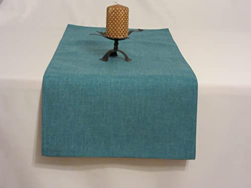 Tischläufer | Petrol - Eckig - 40x100cm | Tischband | Mitteldecke | Leinen-Optik | Lotus-Effekt | Schmutzabweisend