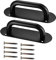 Xingwenhao Sliding Door Handles, 2 Pcs Black Door Pull Handles, Pull Push Door Handles with Back Plate, Metal Barn Door Handle for Bathroom Kitchen Cabinet Cupboard Shed Gate Door Handles