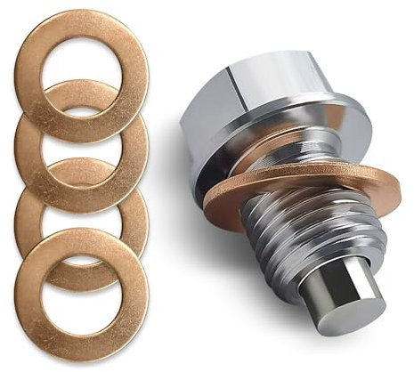 ZKFAR 1 tappo di scarico dell'olio M12 x 1,25 con guarnizioni in rame T2, tappo di ricambio anti-perdite, tappo coppa olio per Qashqai X-Trail New Teana New Sunshine Liwei Sylphy Tiida Nissan