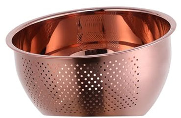 Passoires en maille 1 pièce passoire panier riz acier inoxydable filtre à laver or rose passoire panier coloré tamis égouttoir gadget de cuisine passoire alimentaire (couleur : or rose)