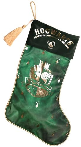 Widdop Harry Potter Slytherin Alumni Weihnachtsstrumpf für Geschenke, 55 cm, Weihnachtsgeschenke, zum Aufhängen, Kindergeschenk, Grün