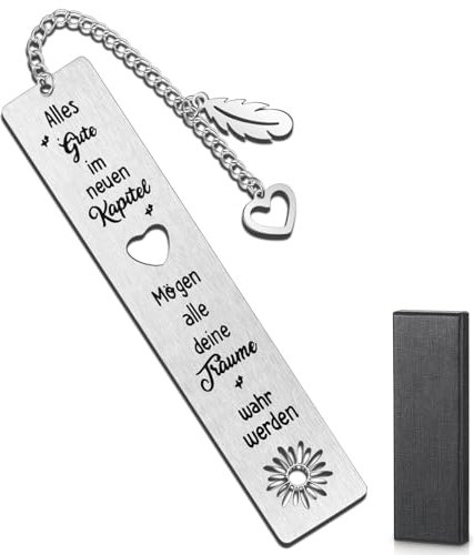 Tenare Metall Lesezeichen Alles Gute im Neuen Kapitel Abschiedsgeschenk für Lehrer Kollegen Weihnachten Erzieher Ruhestand Geschenk Lesezeichen mit Geschenkbox für Frauen Männer Rentner