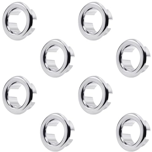 YuCool Waschbecken Überlauf Ring, 8 Stück Universelle Waschbecken Überlauf Abdeckung,Sinken Überlauf Ring,Waschbecken Überlauf für Bad Waschbecken Loch Küche