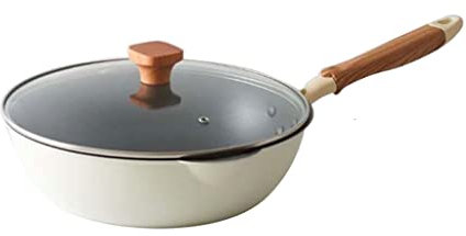 FEIGUO Padella Padella Antiaderente Pentole da Cucina Padella Antiaderente con Manico del Coperchio Pentola da Cucina Wok (D 24 cm)