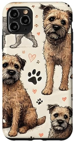 Beautiful Terriers Pattern Cute Border Terrier Case for iPhone 11 Pro Max