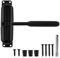 BEASAFY Ferme Porte à Ressort de Sécurité, Ferme Porte Automatique à Ressort, Ferme Porte Automatique, Ajustable Fermeture Porte avec 6 Vis et Tige de Réglage, Adapté Maison, Chambre, Bureau (Noir)