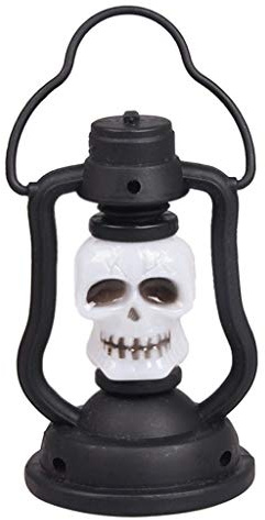 Halloween Deko,Totenkopf-Laterne, Einzigartige Halloween-Totenkopf-Lampe aus Kunststoff,Tragbar,Zum Aufhängen, Lustige Dekoration für SpukhäuserHalloween Totenkopf LED Automatischer Schrittweiser