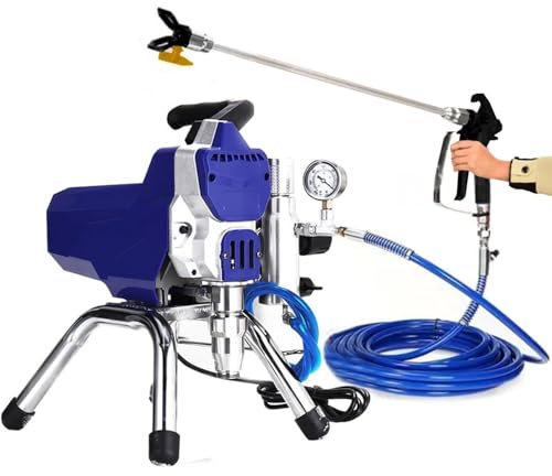 YANDDEA PRO Airless Kit Pistola a spruzzo elettrica per spruzzatore di Vernice murale ad Alta Pressione con Tubo Pistola a spruzzo per Vernice murale da 1500 W per Parete a soffitto
