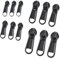 12 Stück Reißverschluss Reparatur Set Reißverschluss Schieber Ersatz Zipper Haltekit Haushaltbarer Fix-reißverschluss Universal Reparatur Ersatzteile für Jacke Mantel Reisekoffer Schulranzen(Schwarz)