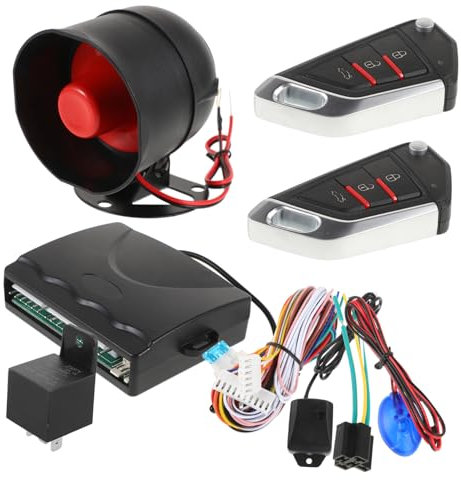 BUGUUYO Kit Alarme Antivol Voiture Avec Démarrage à Distance Sécurité Renforcée Verrouillage Centralisé Pour Protection Anti-cambriolage Et Usage Facile Compatible Multi-véhicules