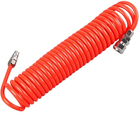 ETHZZLE Rückstoß Luftschlauch Pu Mit Drehbaren Enden Und Biegebegrenzer 5x8mm 9m Roter Polyurethan Schlauch Für Kompressor Und Druckluftwerkzeuge