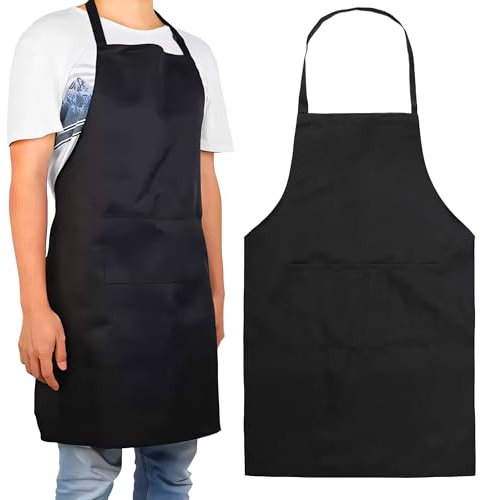 Retoo Kochschürze, 60 x 70 cm Größe, mit komfortabel Tasche und Schnur zum Binden, wasserdicht und ölbeständig, Küchenschürze für Männer Damen aus Universalschnitt, zum Kochen, Backen, Malen