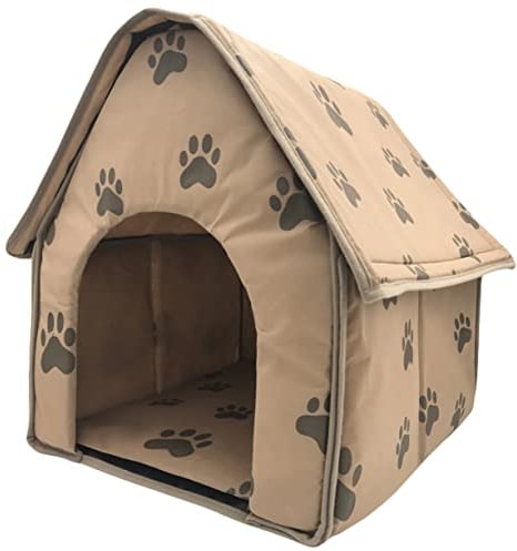 Yardwe Klappbares Hundezelt Aus Tragbarer Haustierunterstand Für Schlafzimmer Auto Und Unterwegs Mit Warmer Matte Und Fußabdrücken