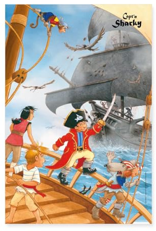Spreadshirt Käpt'n Sharky Auf Seinem Schiff Poster 40x60 cm