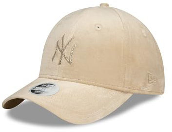 New Era New York Yankees Cap aus Velours Mädchen Frau Baseball Fan Accessoire Kappe verstellbar beige - One-Size