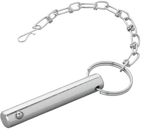 Sicherungsstift Abstellstütze verzinkter Stahl mit Kette Durchmesser 15,8mm | Steckbolzen als leichter Sperrbolzen für Ausdrehstütze und Wohnwagenstütze, 99,2 mm lang, einzeln verpackt.