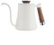 Stainless Steel Gooseneck Coffee Kettle with Ergonomic Wooden Handle for Precision Pouring (white)