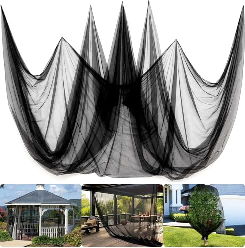 Wbesty Zanzariera per terrazza e giardino, rete traspirante, per piante, alberi, tende all'aperto, protezione fai da te, taglio libero, 3 x 3 m, colore nero