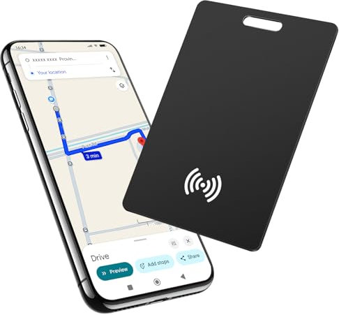 Geldbörsen-Tracker-Karte für Android, Wiederaufladbarer Geldbörsenfinder, Kompatibel mit Google Mein Gerät Finden APP (Nur Android), Bluetooth Tracking Card für Schlüssel, Gepäck, Koffer & Taschen