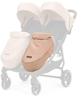 Ickle Bubba Venus Double Footwarmer (1pc) – Padded, Cosy Baby Foot Muff with Press-Stud Fastening for Bumper Bar (Biscuit)