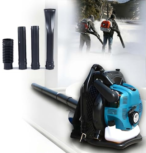 CUTANGELAR 125cc 4-Takt Benzin Laubbläser, Starker Luftstrom Und Geringer Verbrauch, Kabelloser Laubbläser Ideal Für Gartenpflege Und Straßenreinigung.(Blue)