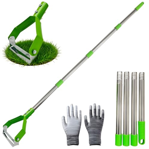 Xevinas Gartenhacke Mit Stiel, 160cm Steigbügelhacke Unkraut Entferner Gerät, Edelstahl Pendelhacke Mit Stiel, Vielseitige Unkrauthacke Hand Zum Jäten, Vertikutieren Und Gemüse (160cm)