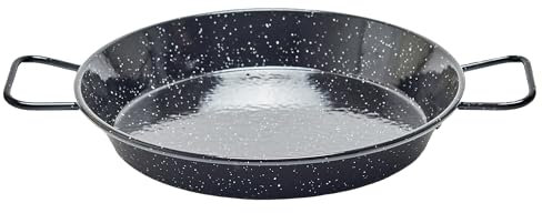La Ideal acero esmaltado paellera, Negro, 20 cm, 1 unidad