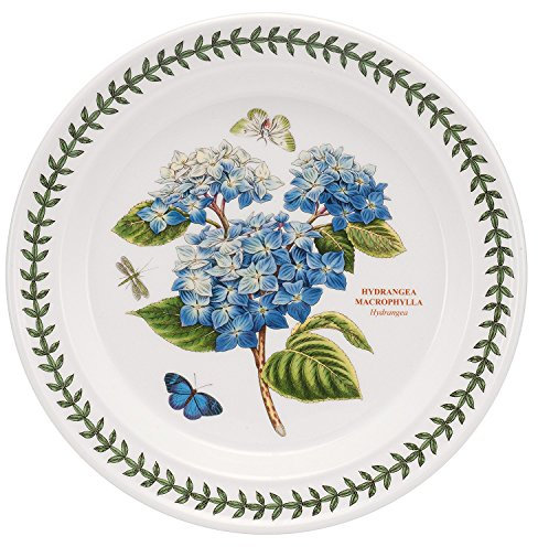 Portmeirion Botanic Garden Hydrangea Dinner Plate | 10 | Round Porcelain Salad, Noodle and Steak Dinner Plate | Dish Plate | Dishwasher and Microwave Safe | Made in England
